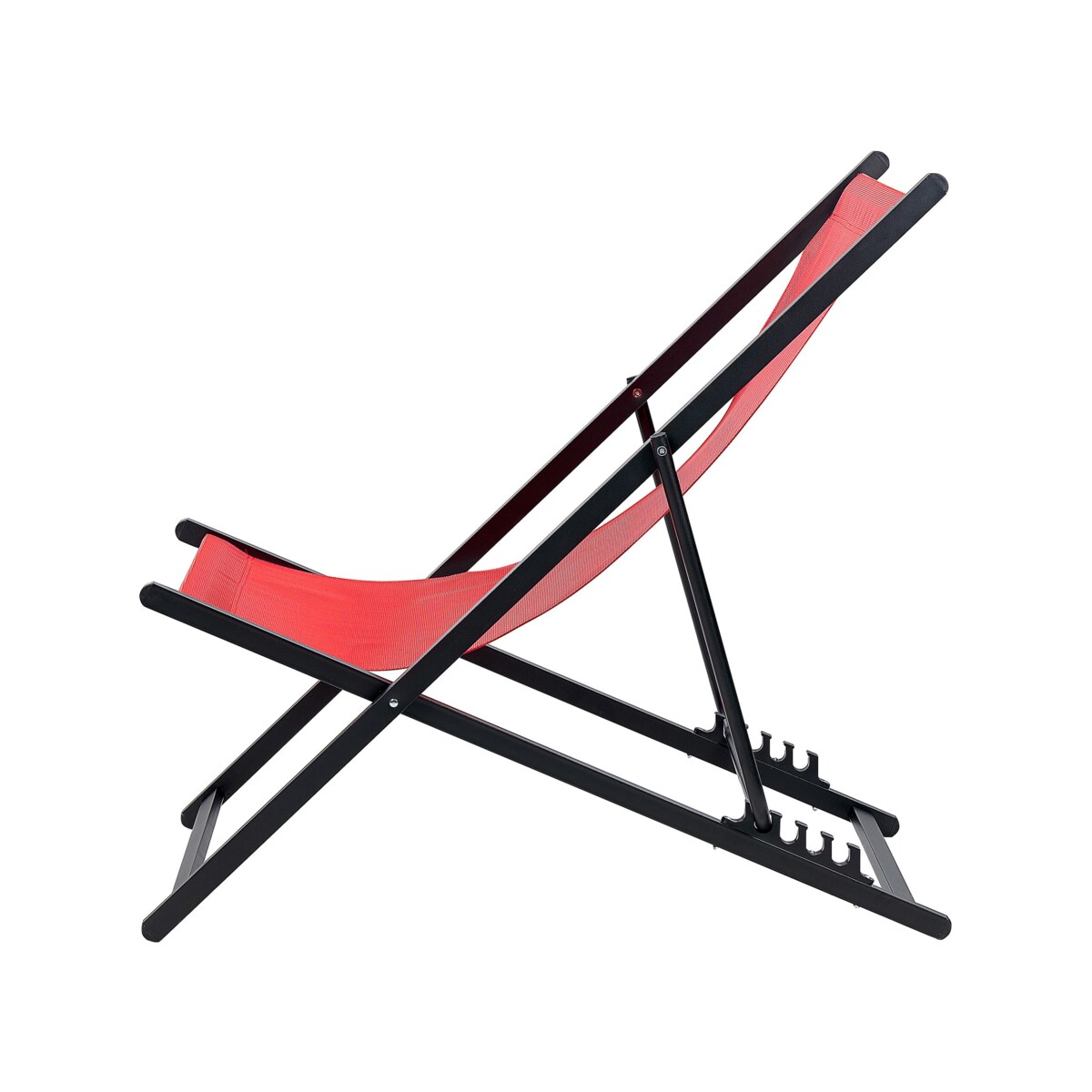Leżak ogrodowy czerwono-czarny LOCRI II