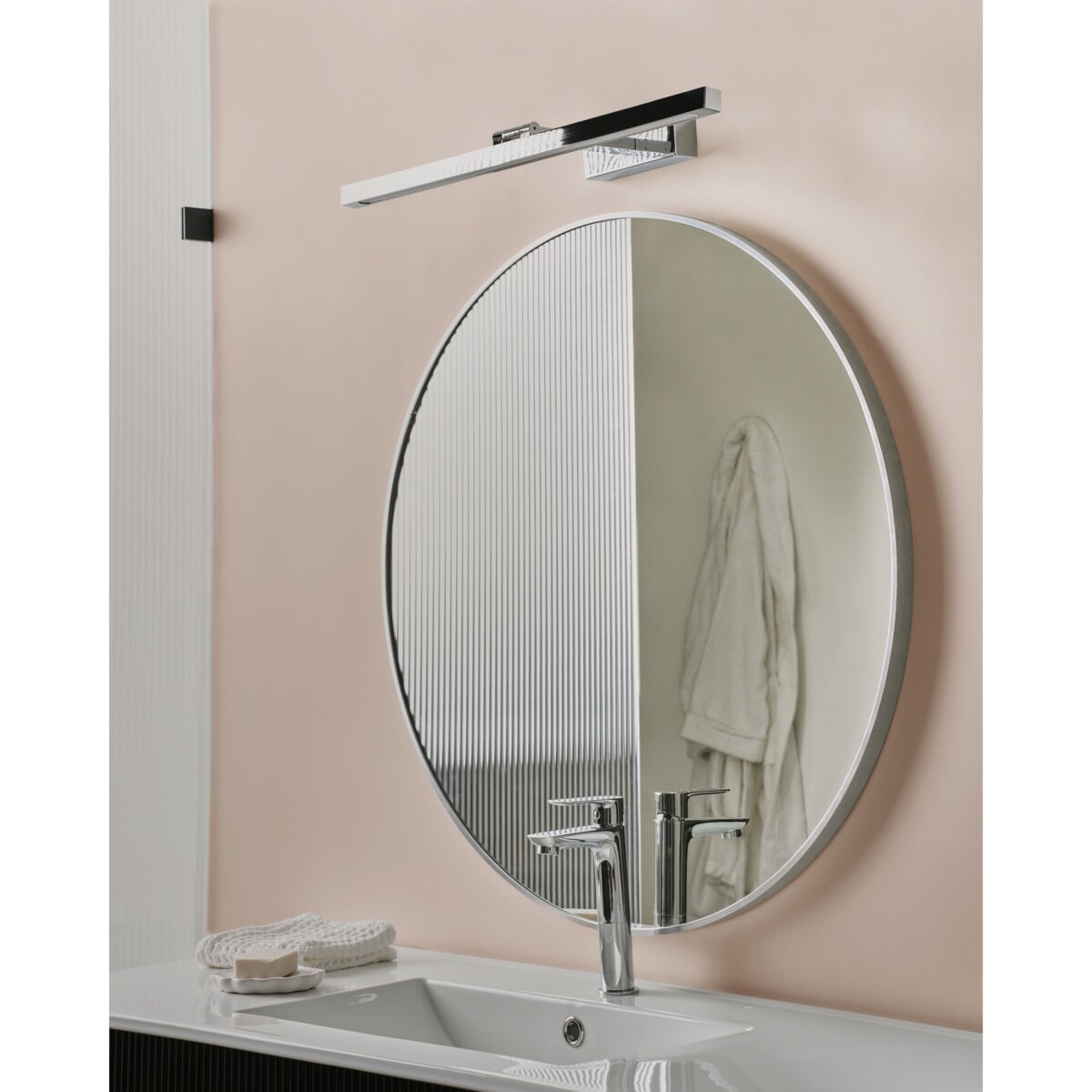 Kinkiet LED obrazowy/łazienkowy ARROS Metal Srebrny