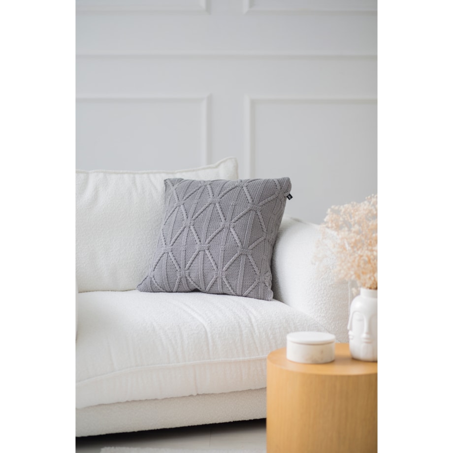 Poszewka brytyjska kwadratowa szara, 50 x 50 cm, La Manta