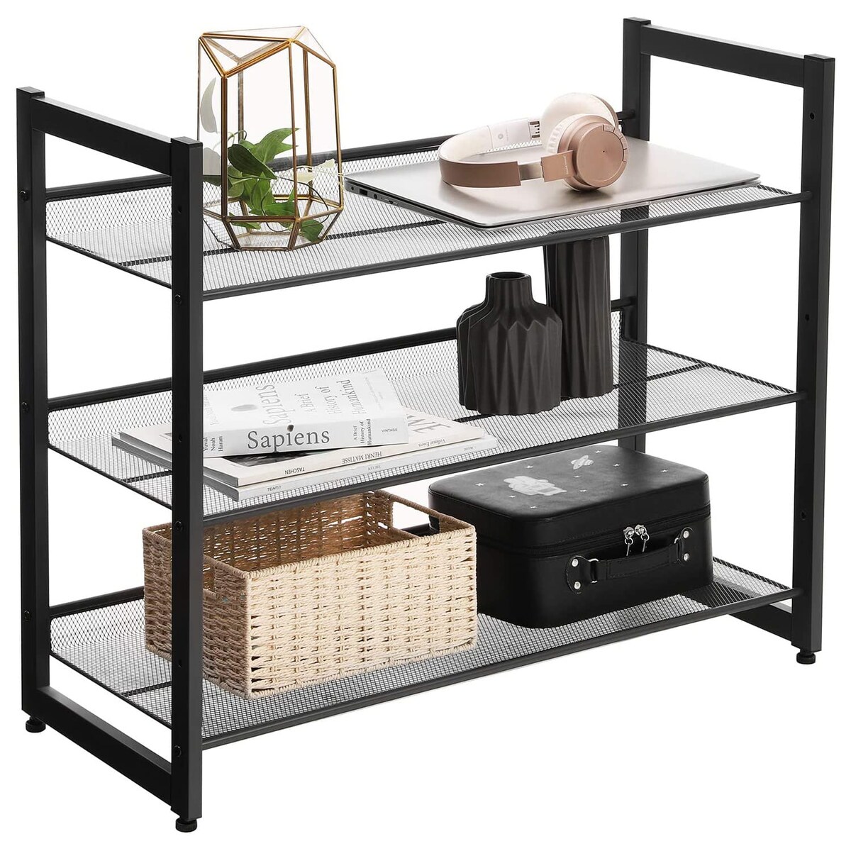 Regał Na Buty 74X30,7X62,8 Cm Czarny