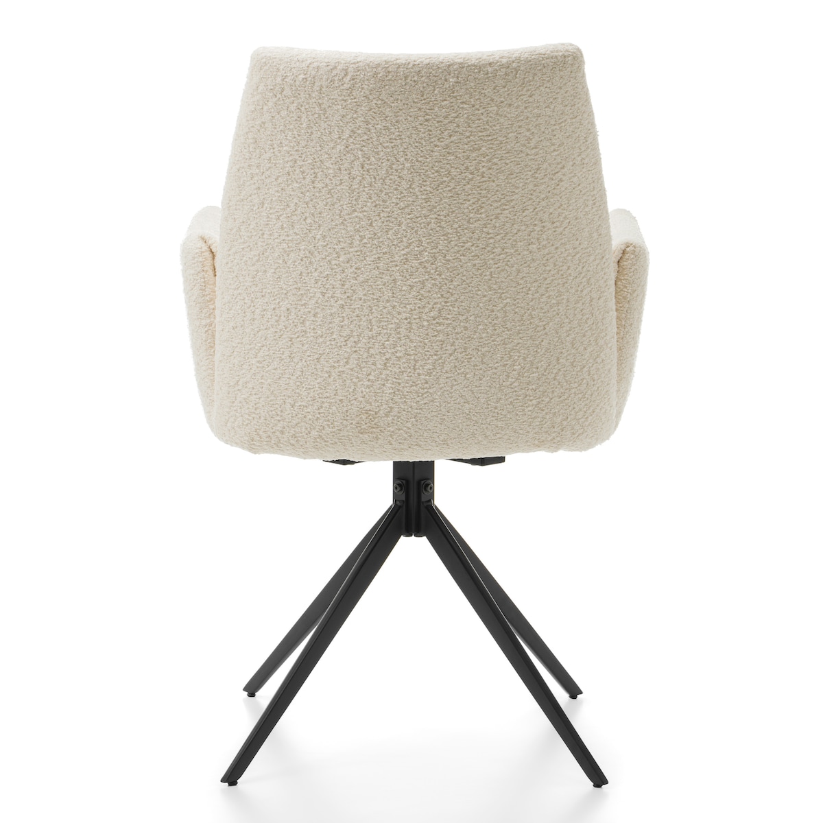 Krzesło tapicerowane szenilowe boucle ecru glamour do salonu PRATO jasnobeżowe