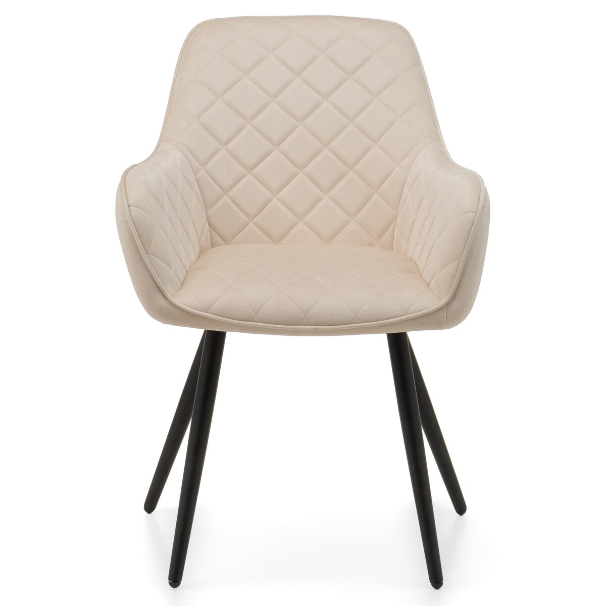 Krzesło tapicerowane COLIN aksamit velvet welur do salonu jadalni beżowy