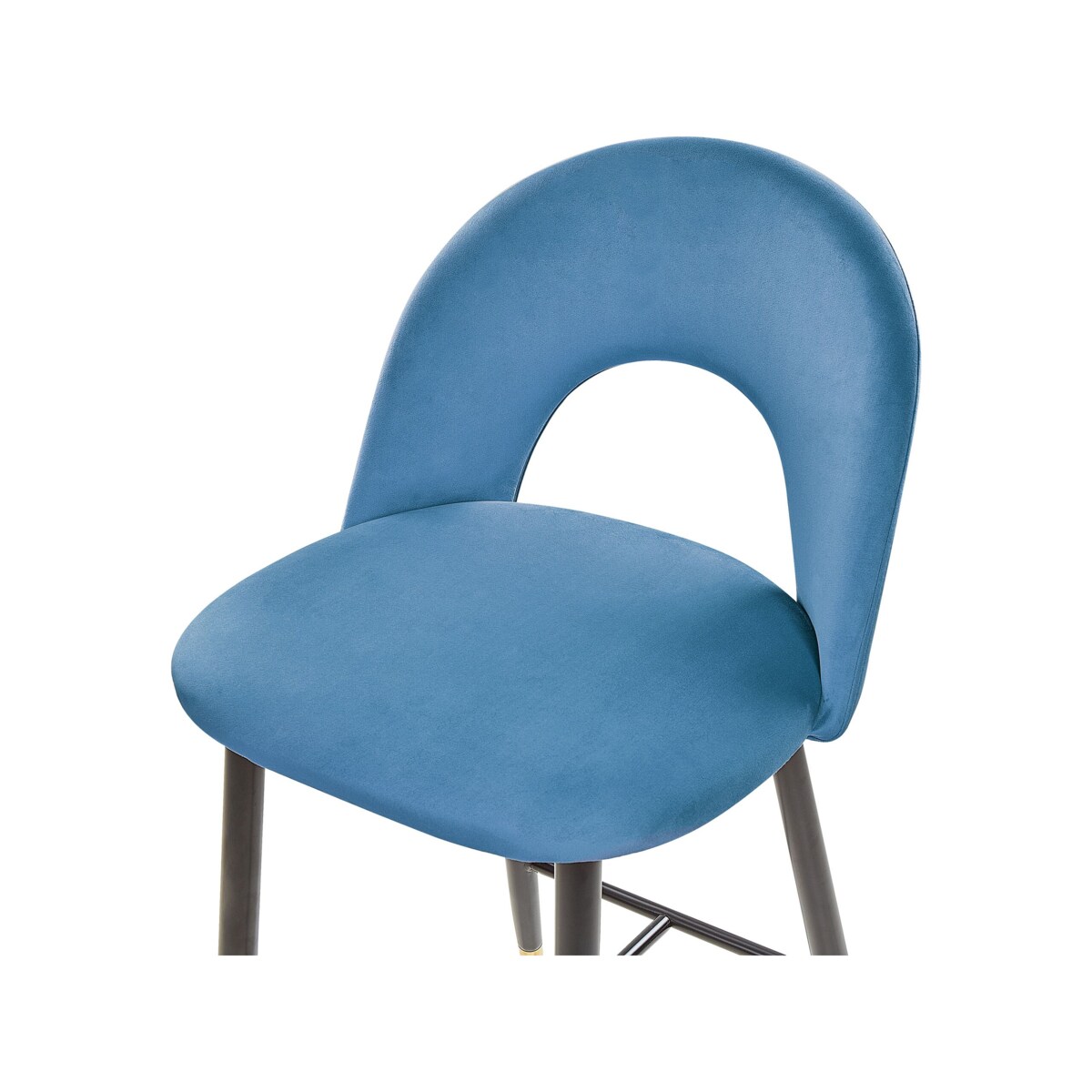 Zestaw 2 krzeseł barowych welurowy niebieski FALTON