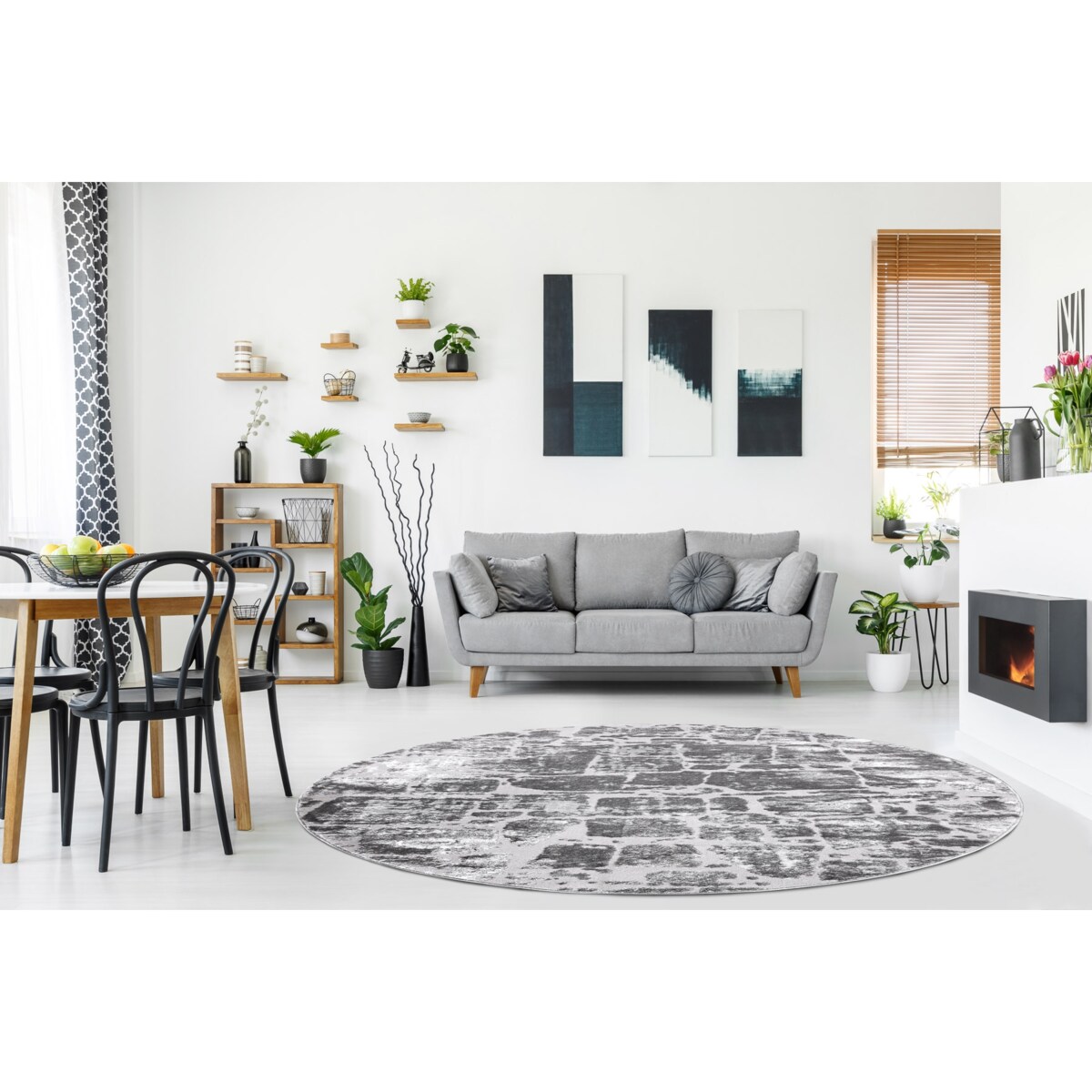 Dywan MEFE nowoczesny Koło 6184 Kostka koło 120 cm