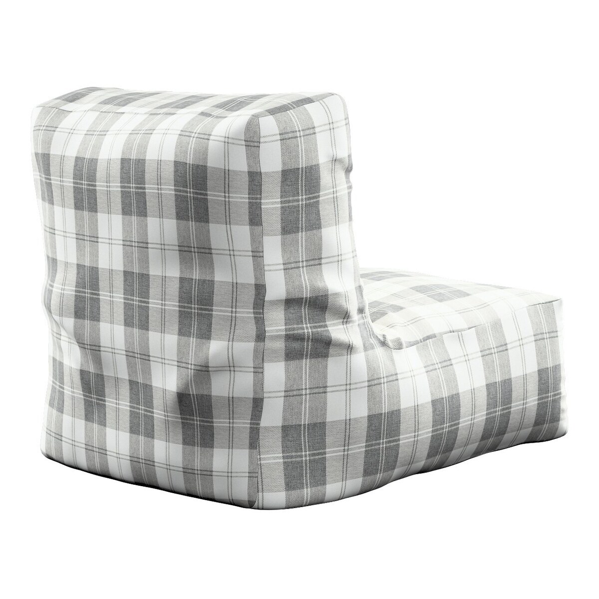 Pufa - fotel, krata szaro-biała, 67 x 31 x 75 cm, Edinburgh