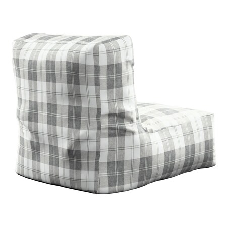 Pufa - fotel, krata szaro-biała, 67 x 31 x 75 cm, Edinburgh