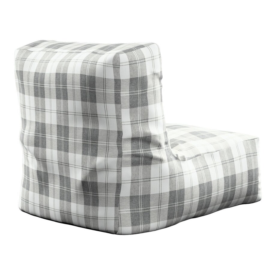 Pufa - fotel, krata szaro-biała, 67 x 31 x 75 cm, Edinburgh