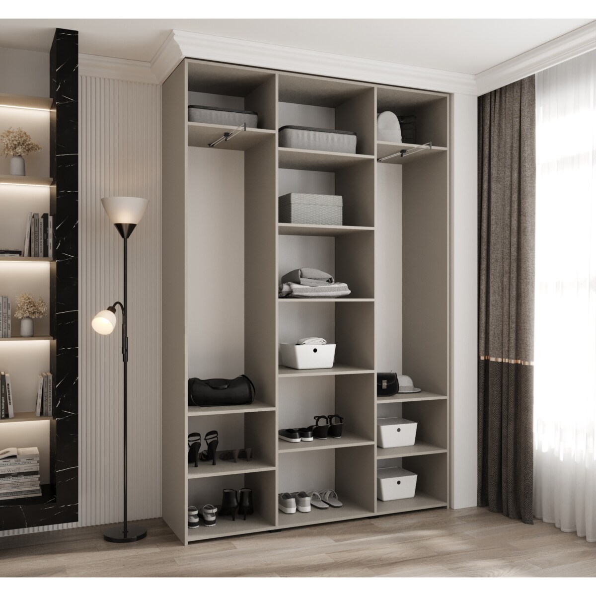 Szafa trzydrzwiowa Como 4 160 gł.40 kaszmir+złoty