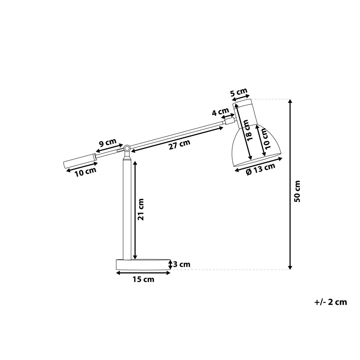 Lampa biurkowa regulowana metalowa biała PECKOS