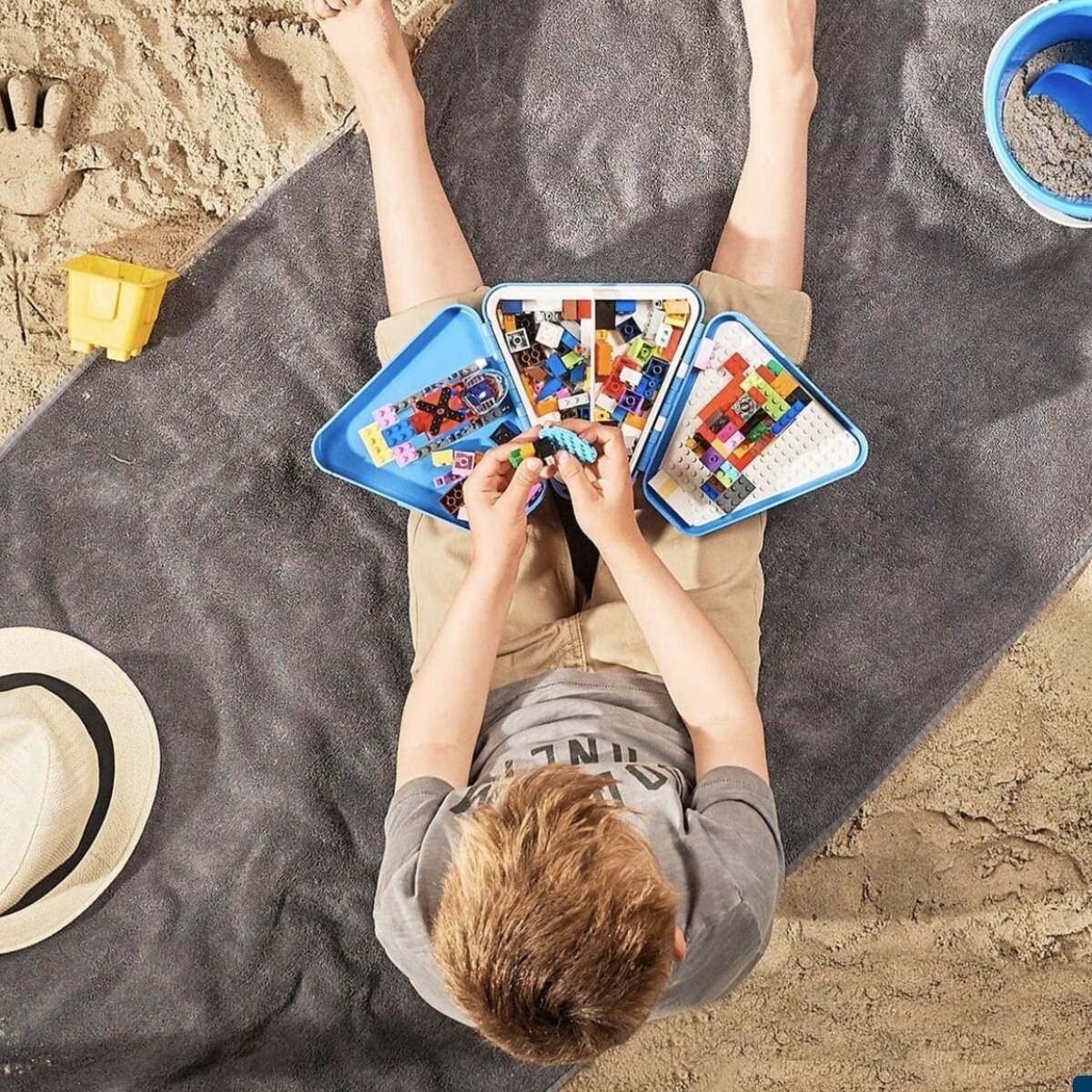 Przenośne pudełko, pojemnik na zabawki TeeBee - niebieskie