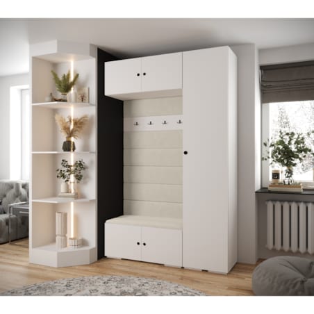 Garderoba do przedpokoju INOVA 2 Z19 biały+czarny+manila02