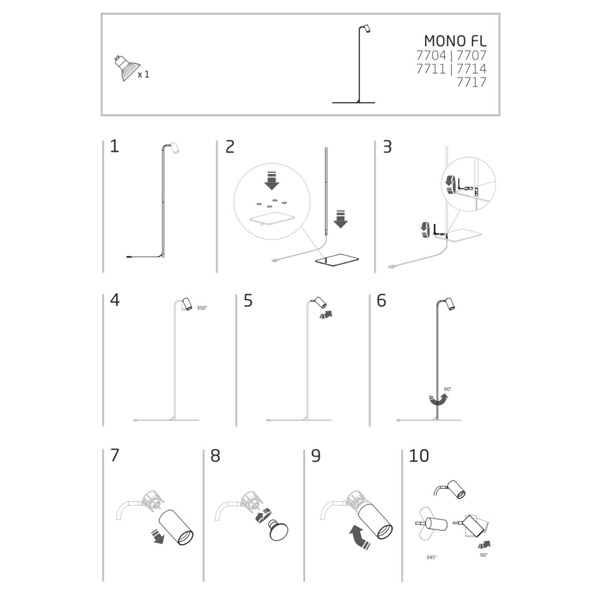 Lampa podłogowa 7704 MONO Biały Nowodvorski