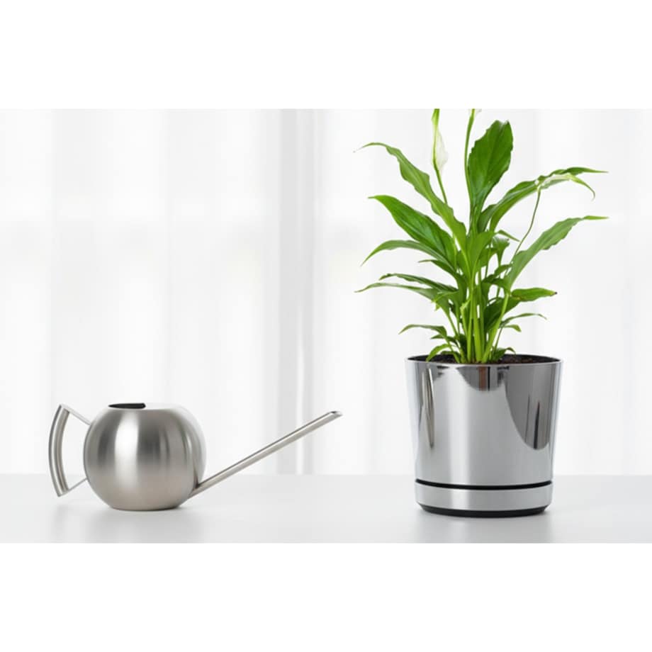 Konewka ozdobna podlewania SREBRNA wysokiej jakości stal Esschert DESIGN