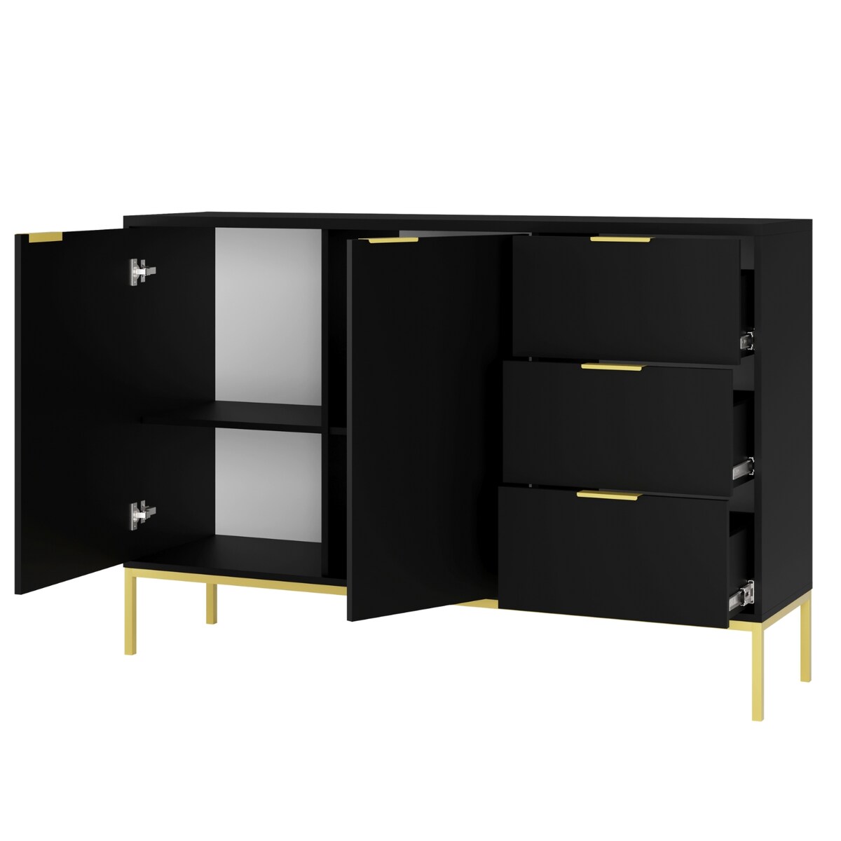 Komoda Austin czarna & złota