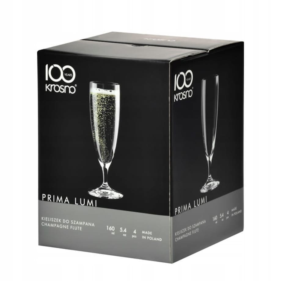 Kieliszki do szampana wina prosecco KROSNO Prima LUMI 4szt 160ml ZESTAW