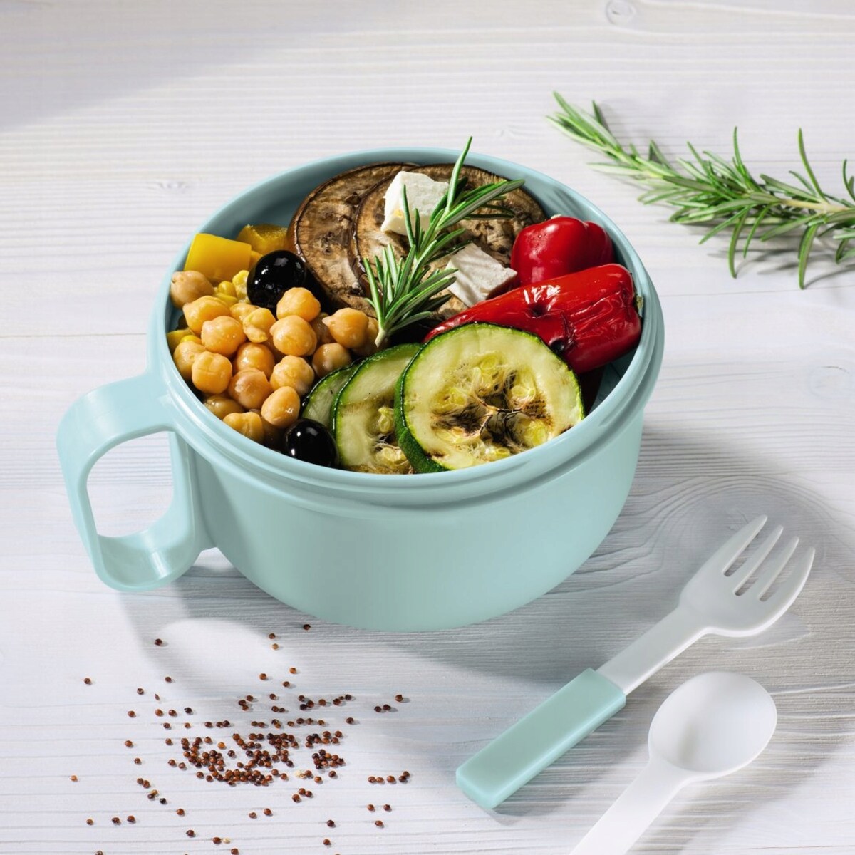 XAVAX Pojemnik na żywność lunchbox łyżka i widelec