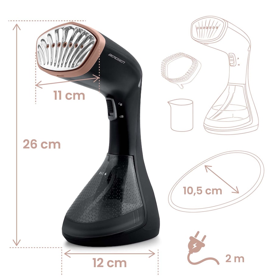 Parownica do ubrań Berdsen BD-311 Steamer parowy 1600W czarny 331100