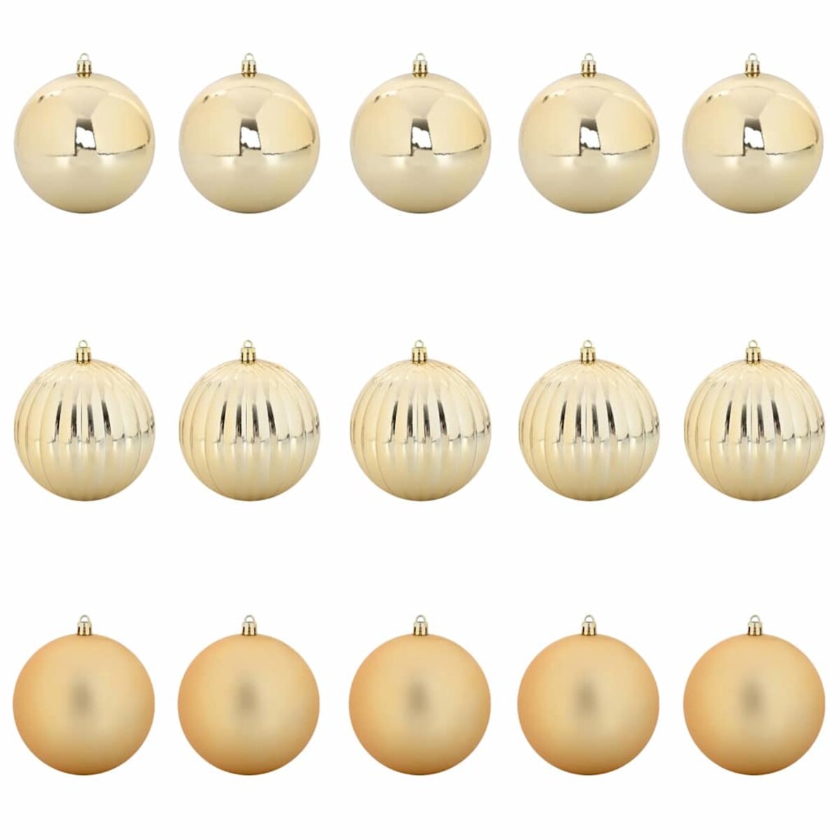 vidaXL Zestaw Bombek Choinkowych 15 pcs złoty