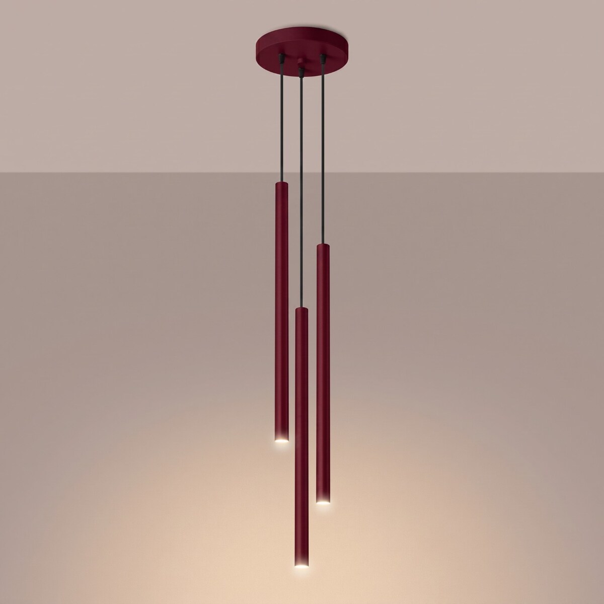 Lampa wisząca PASTELO 3P burgund