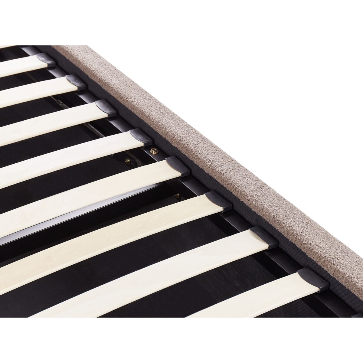 Łóżko z pojemnikiem boucle 180 x 200 cm beżowoszare VAUCLUSE