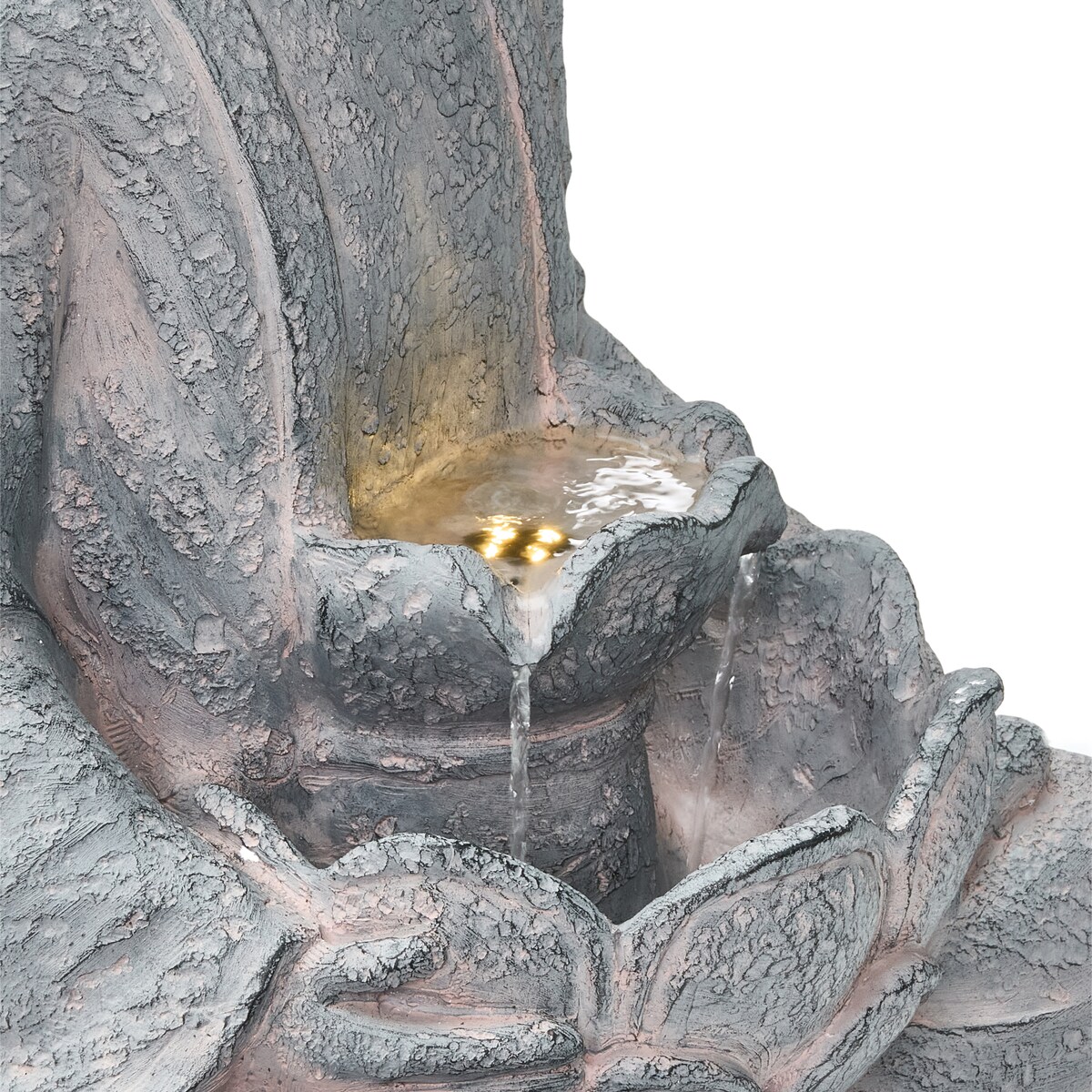 Fontanna ogrodowa LED URLANTE Budda Szary