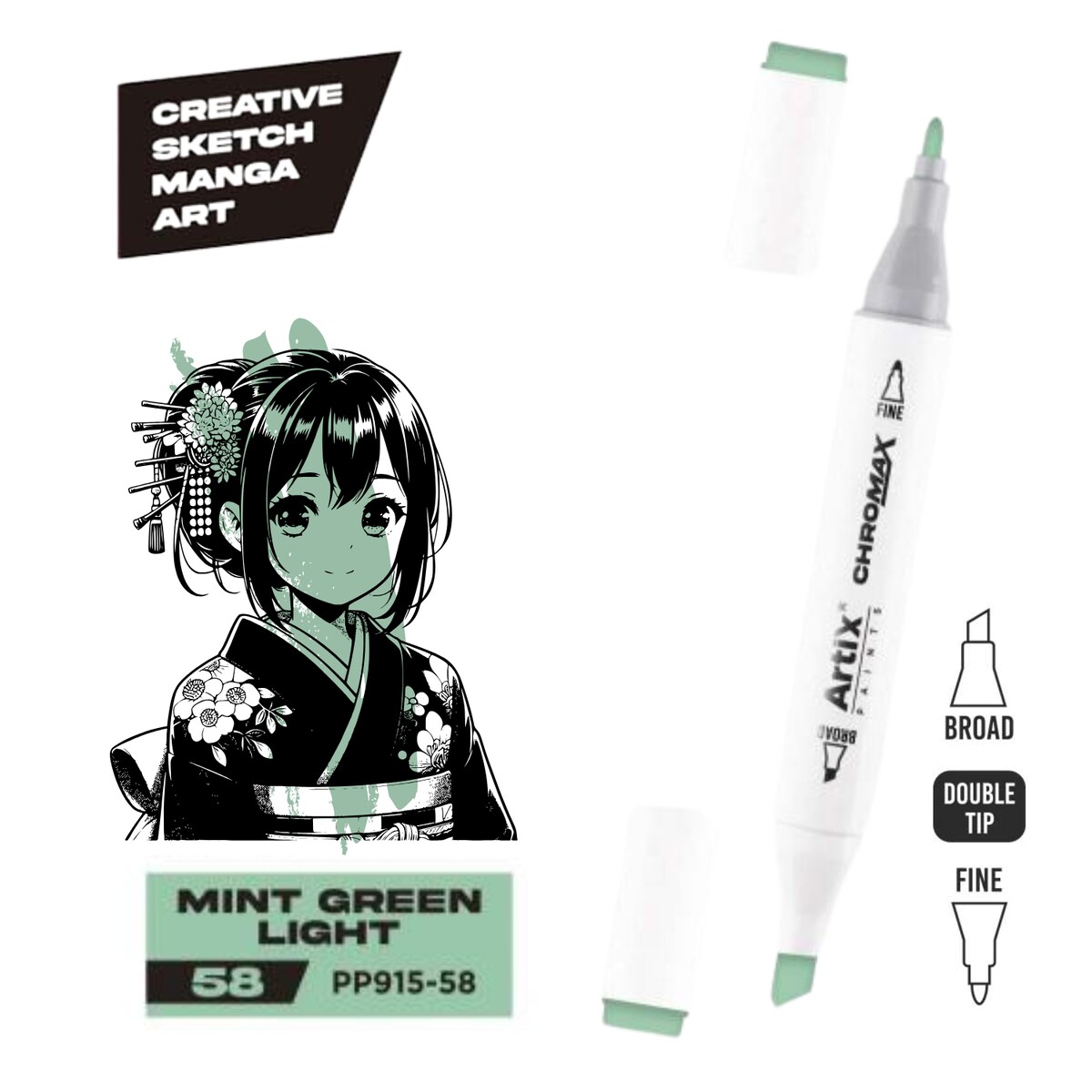 dwustronny marker kreatywny artix pp915-58 mint green light