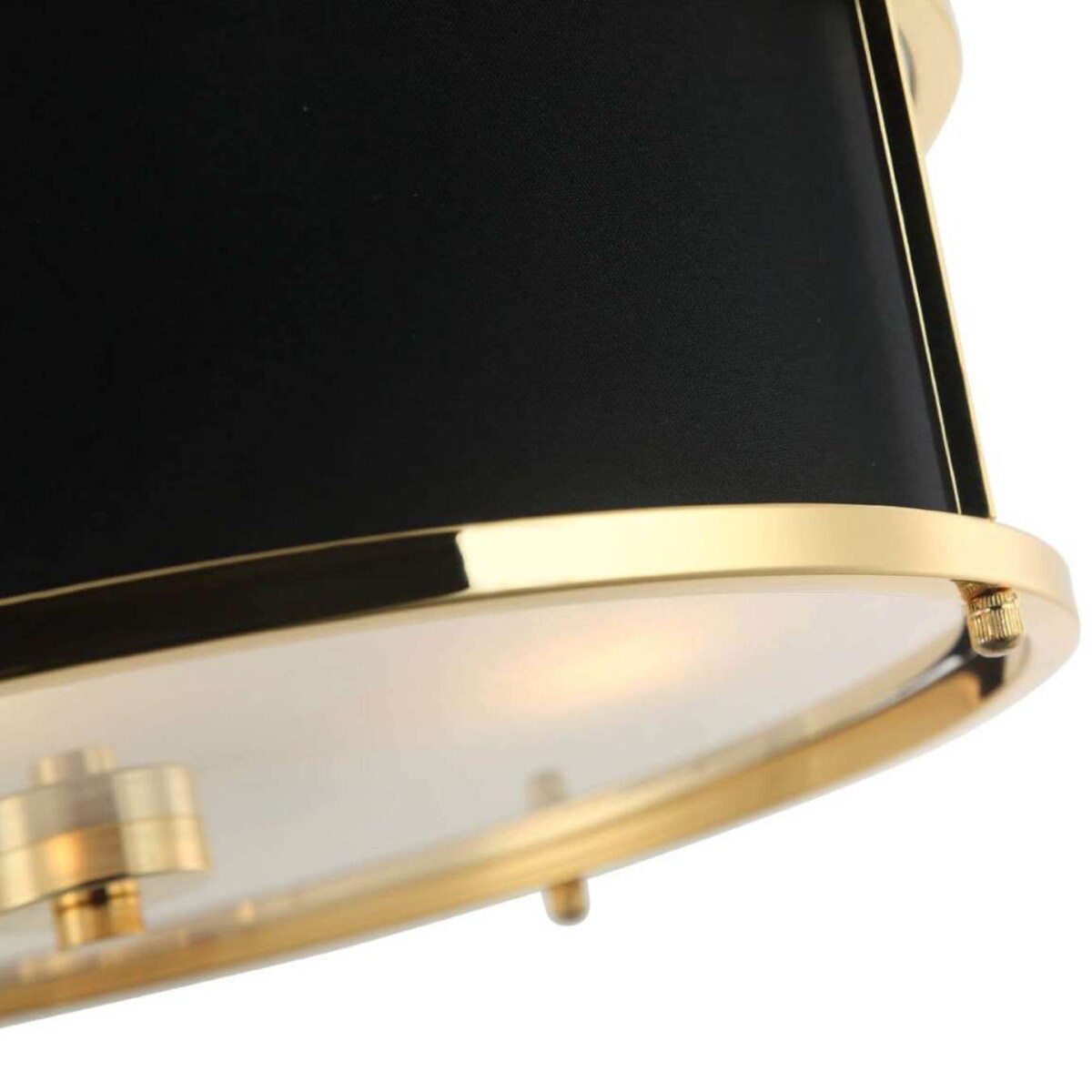 LAMPA okrągła Stanza Gold Nero S Orlicki Design wisząca OPRAWA abażurowa w stylu klasycznym czarna złota