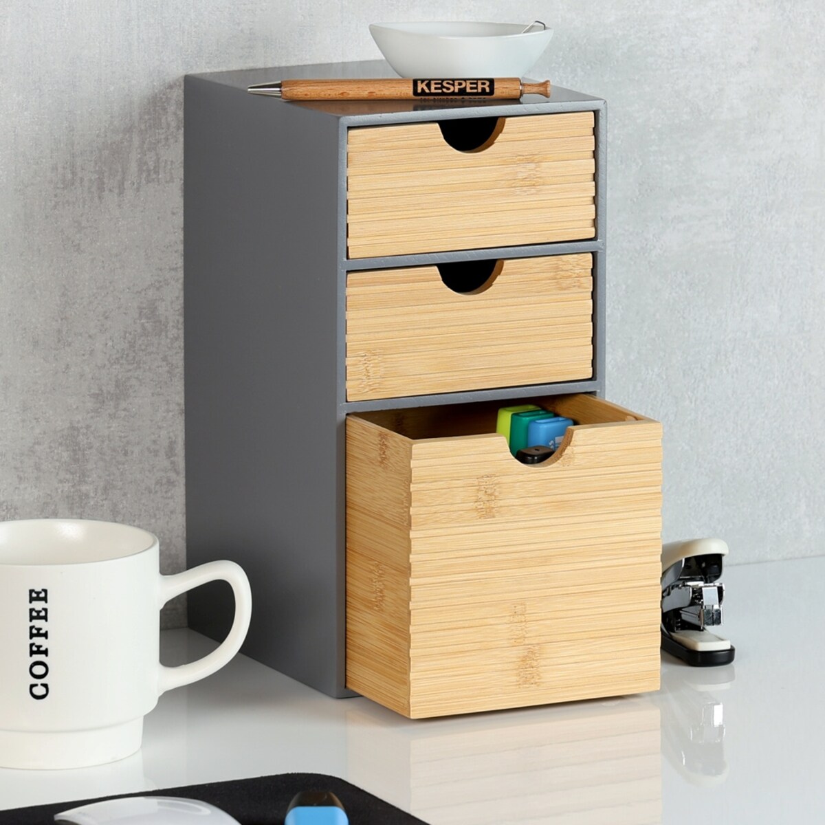 Organizer na biurko KESPER, 3 szuflady, 14 x 16 x 27 cm