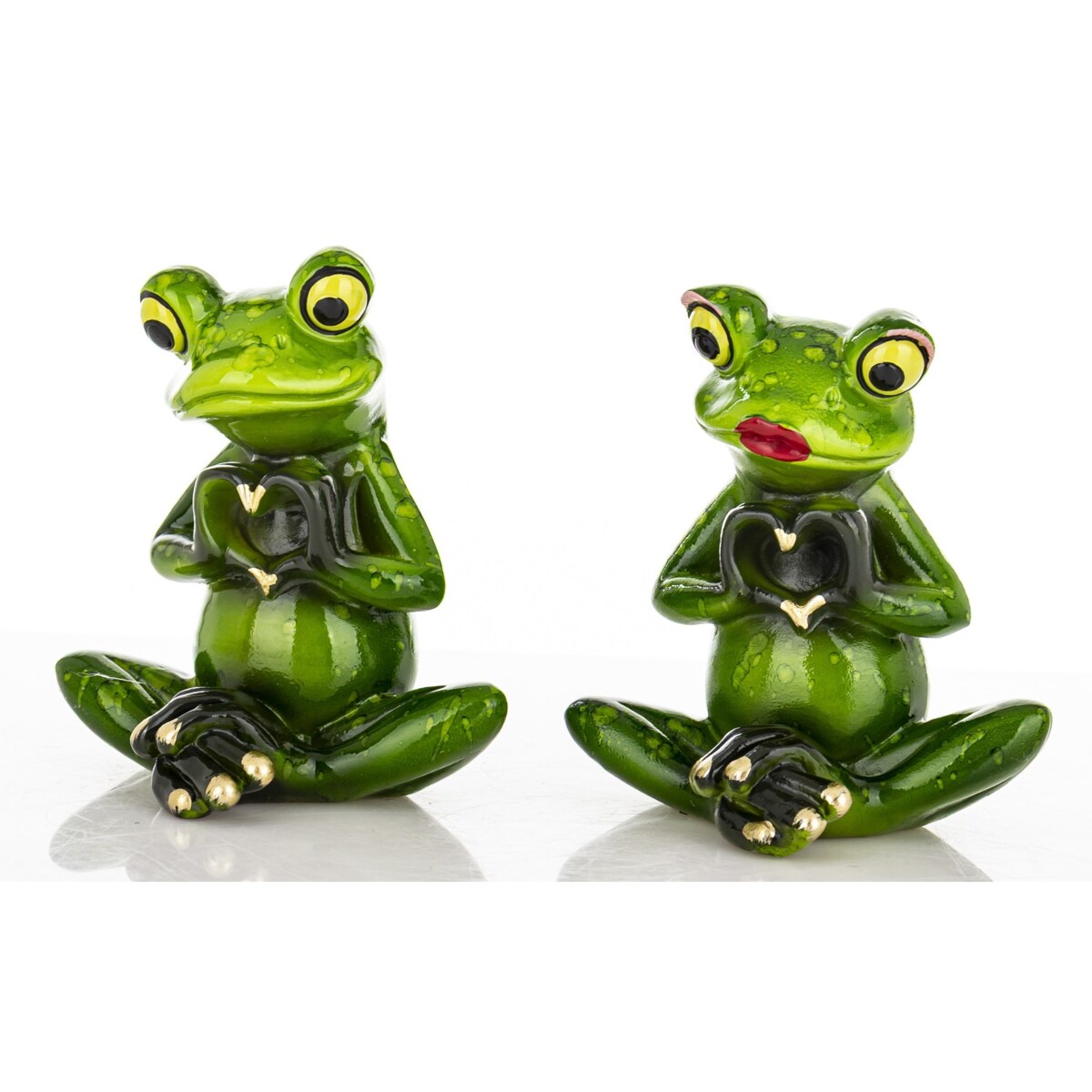 Dekoracja - para zielonych żabek 8,5x7,5x6 cm RANE pair