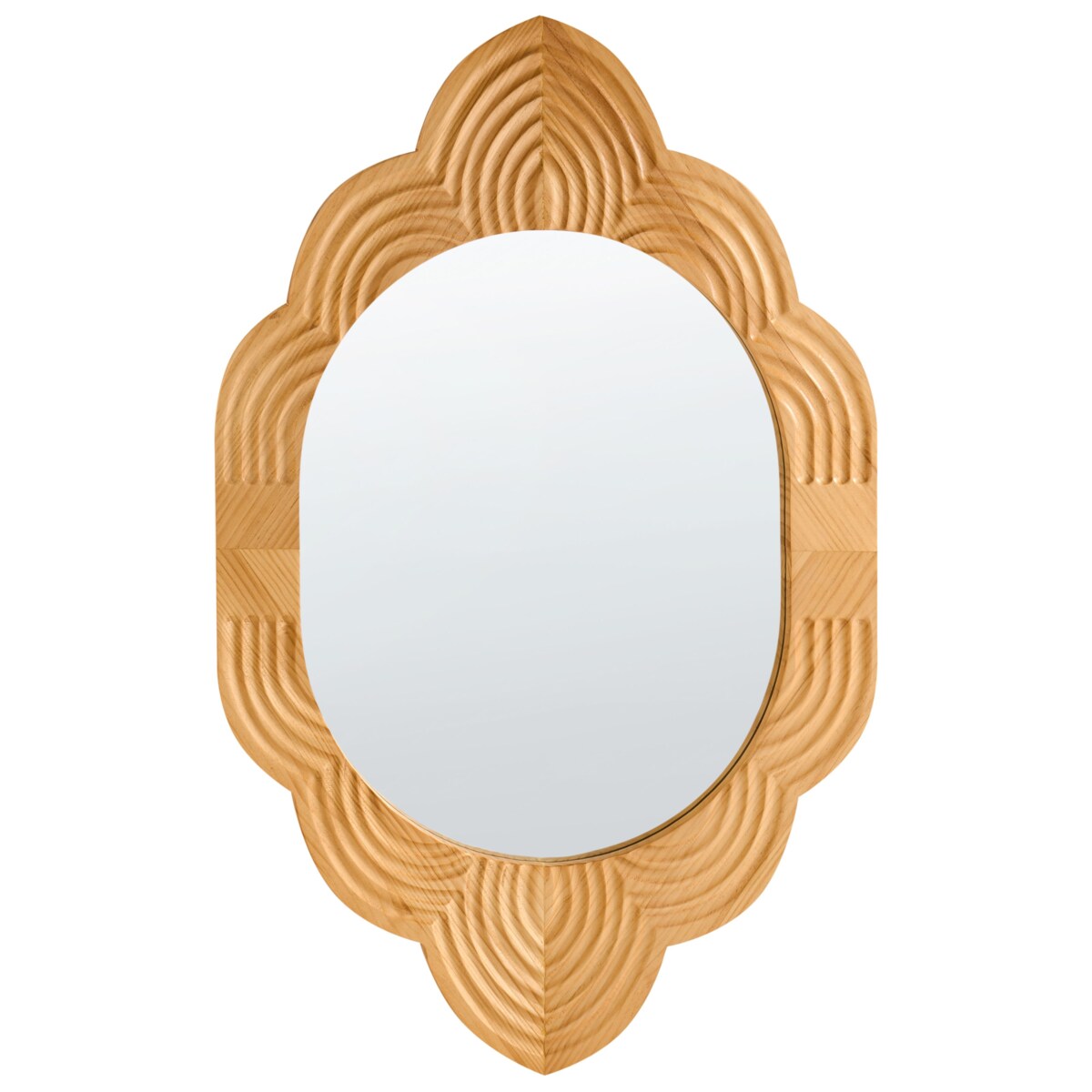 Lustro ścienne FRESVILLE 62 cm 100 cm Drewno sosnowe Jasnobrązowy