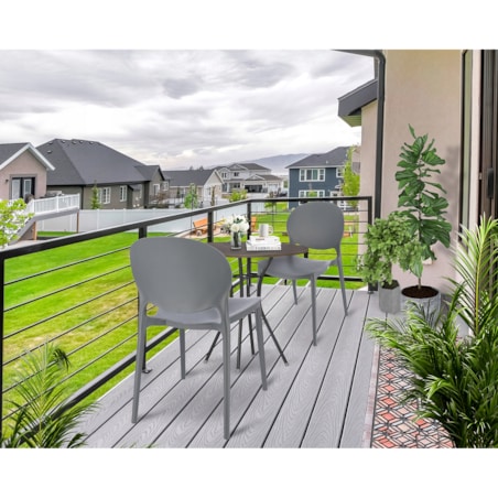 Krzesło ogrodowe plastikowe JUSTIN szare