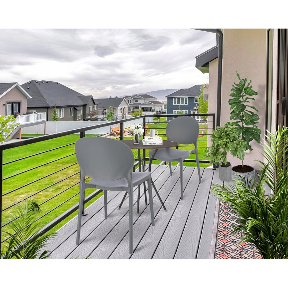 Krzesło ogrodowe plastikowe JUSTIN szare