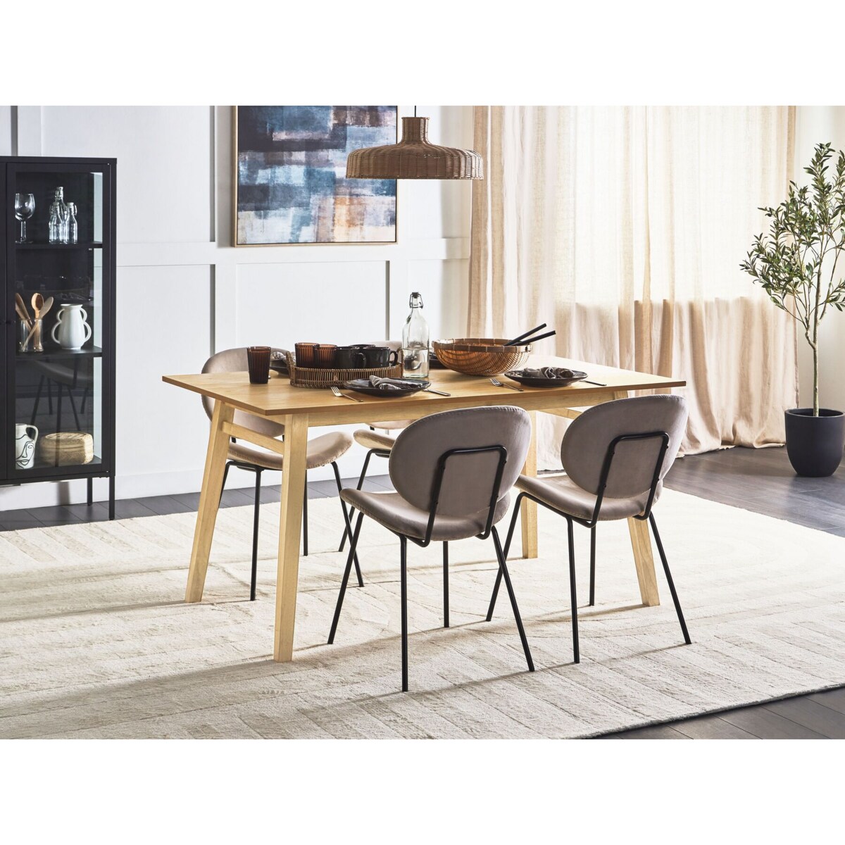 Stół do jadalni 150 x 90 cm jasne drewno VARLEY