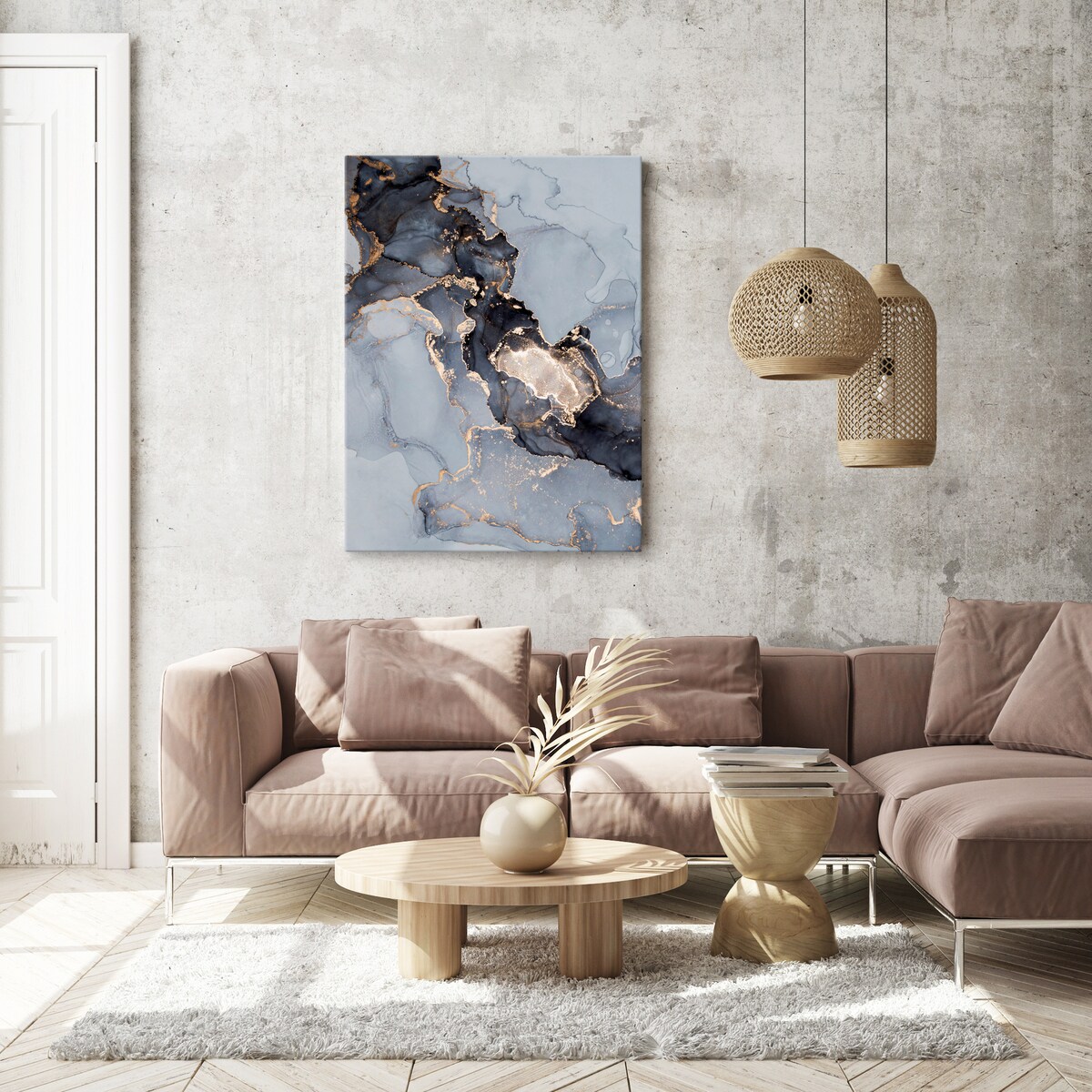 Obraz Do Sypialni MARMUR Styl Glamour Abstrakcja Akwarele 80x120cm