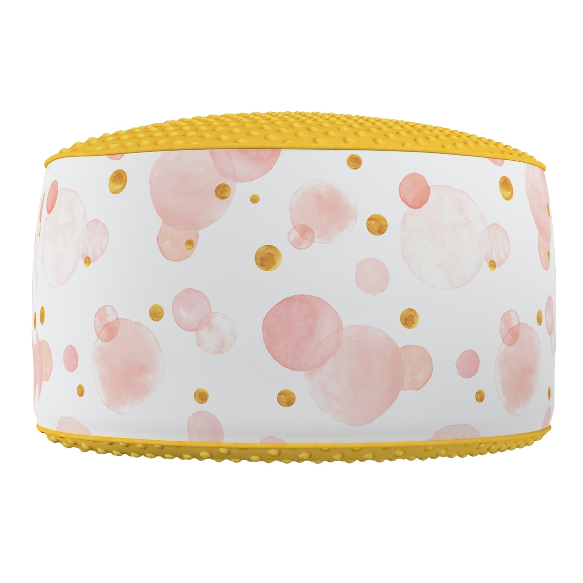 Puf dwukolorowy Coli z Minky, ecru-różowy, 50x25 cm, Magic Collection