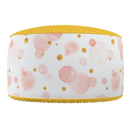 Puf dwukolorowy Coli z Minky, ecru-różowy, 50x25 cm, Magic Collection