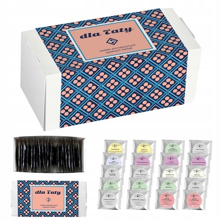 ZESTAW PREZENTOWY UPOMINKOWY BOX - 20 RÓŻNYCH HERBAT SYPANYCH W SASZETKACH - PREZENT UPOMINEK DLA TATY TEŚCIA NA DZIEŃ OJCA URODZINY