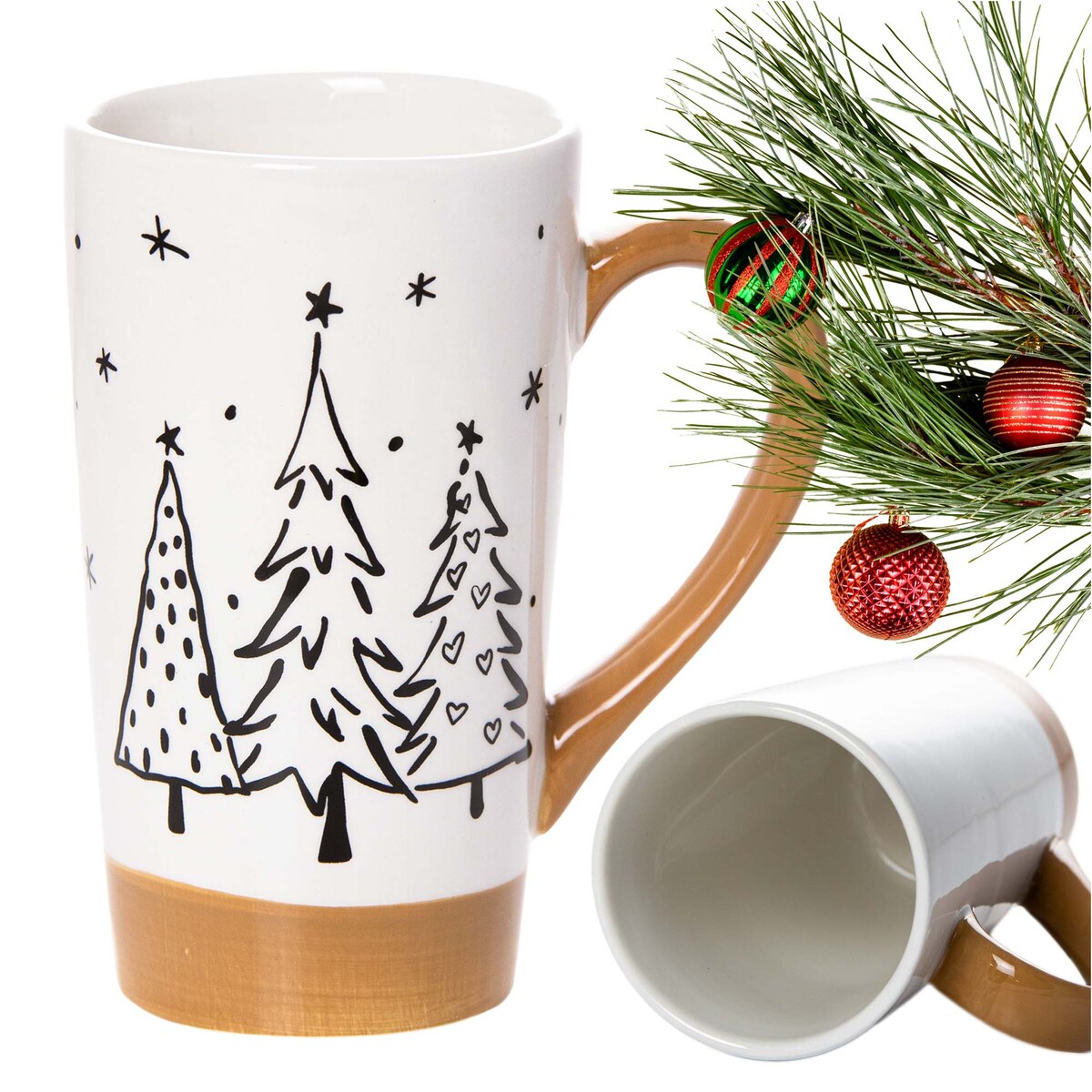 Kubek Świąteczny Ceramiczny Na Prezent 15,5 Cm Boże Narodzenie Duży