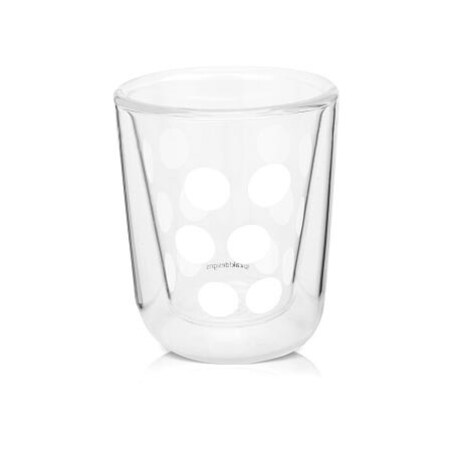 Szklanka z podwójnymi ściankami biała Dot, 75 ml, Zak! Designs