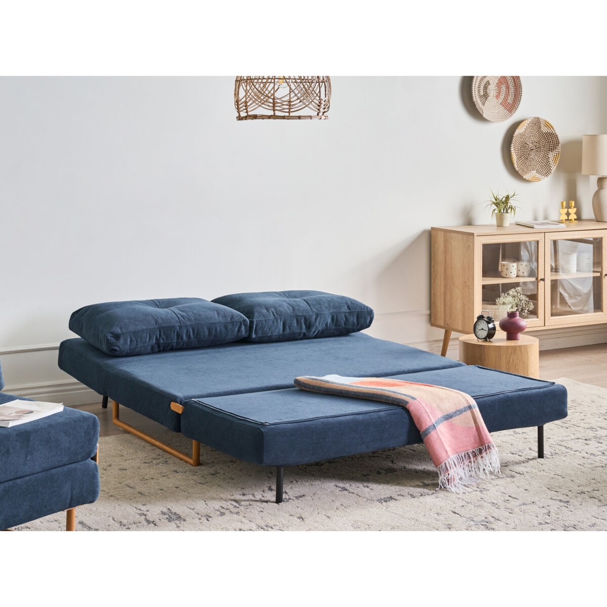 Sofa rozkładana dla 3 osób JERSLEV Niebieski