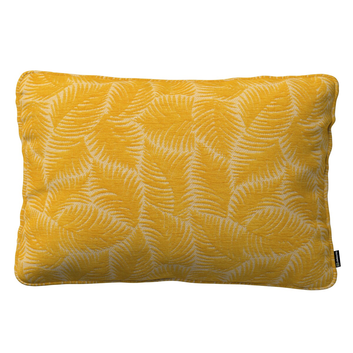 Poszewka Gabi na poduszkę prostokątna 60x40 miodowe liście paproci na beżowym tle