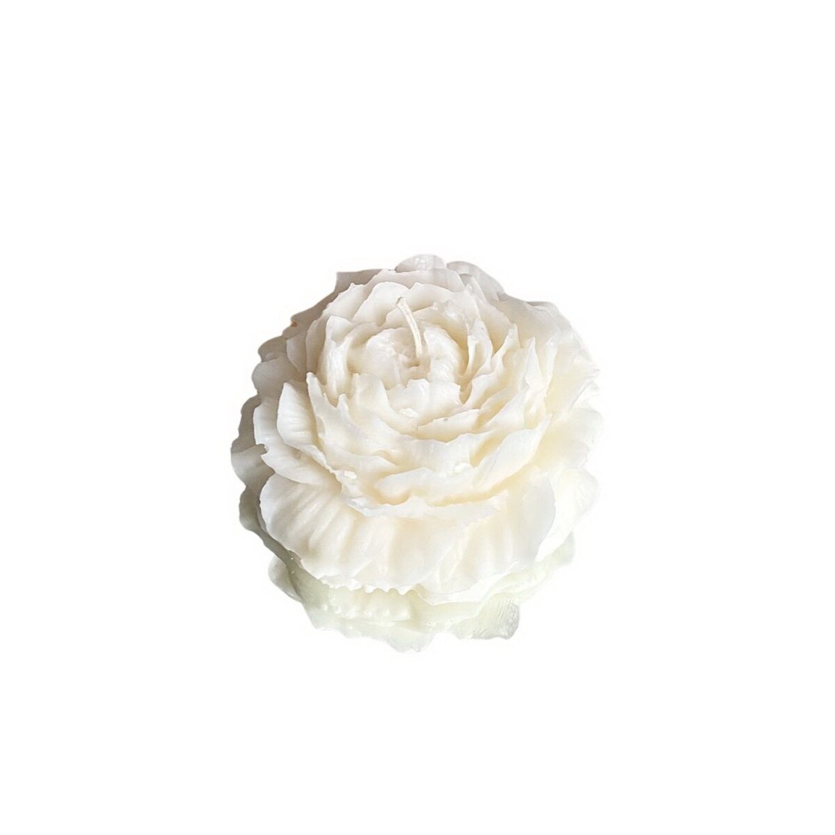 Świeca sojowa ekologiczna dekoracyjna "Peony Queen" 60x25mm biała