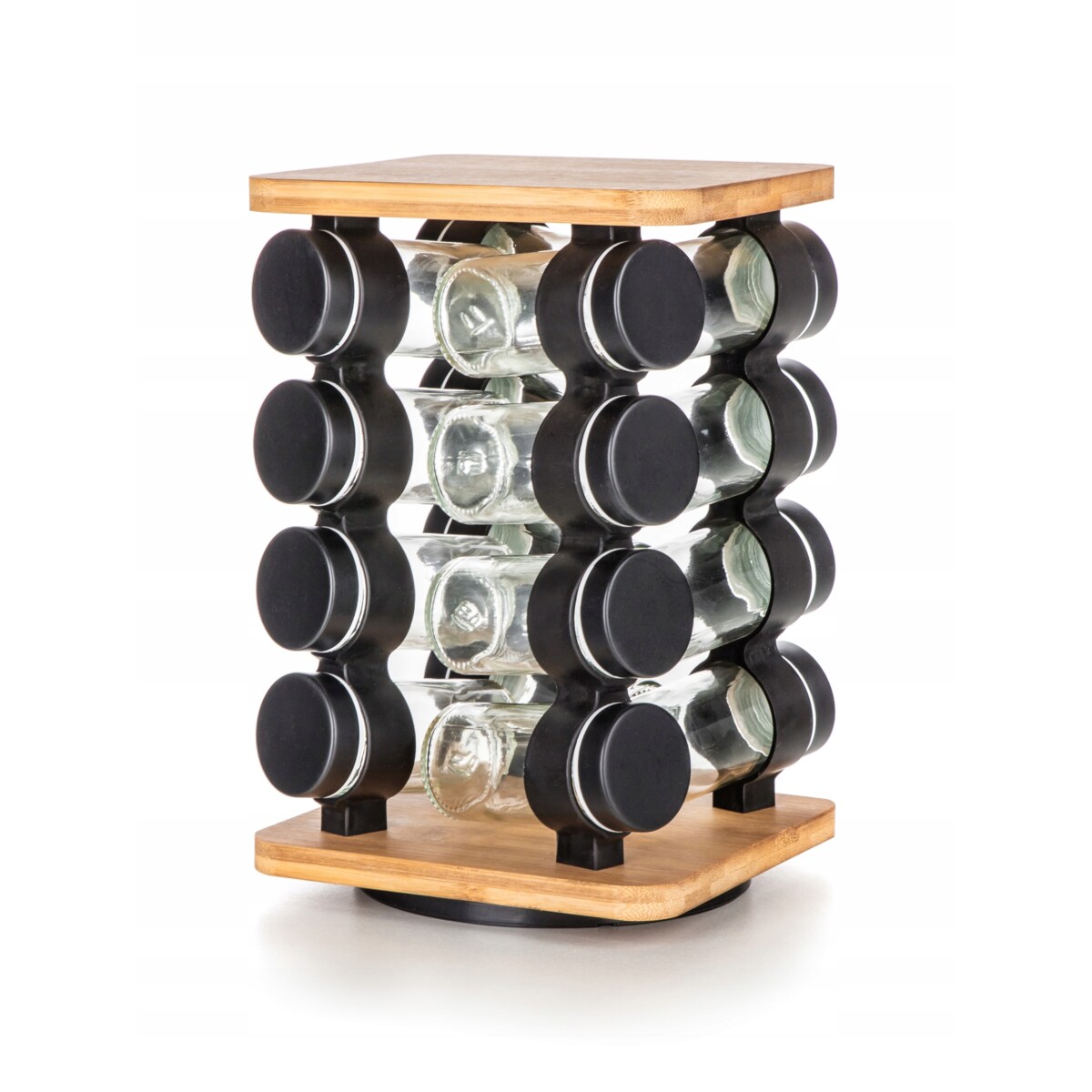 STOJAK obrotowy z pojemnikami na przyprawy czarne banquet solniczka zioła