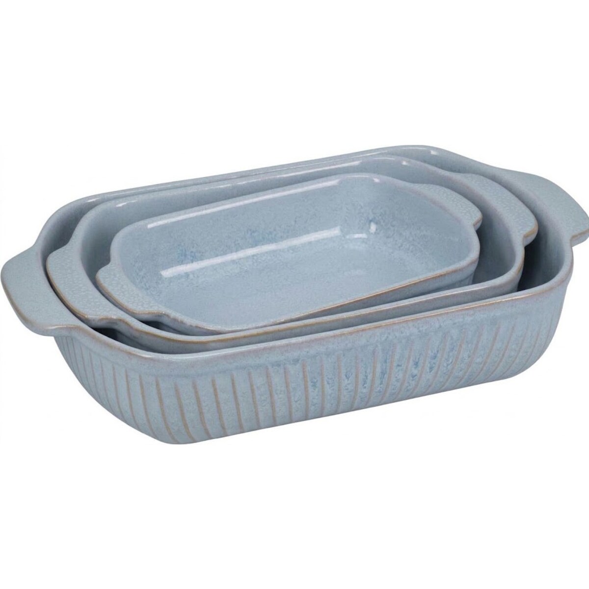 Zestaw 3 naczyń kamionkowych do zapiekania, 3,75 l / 2 l / 1 l