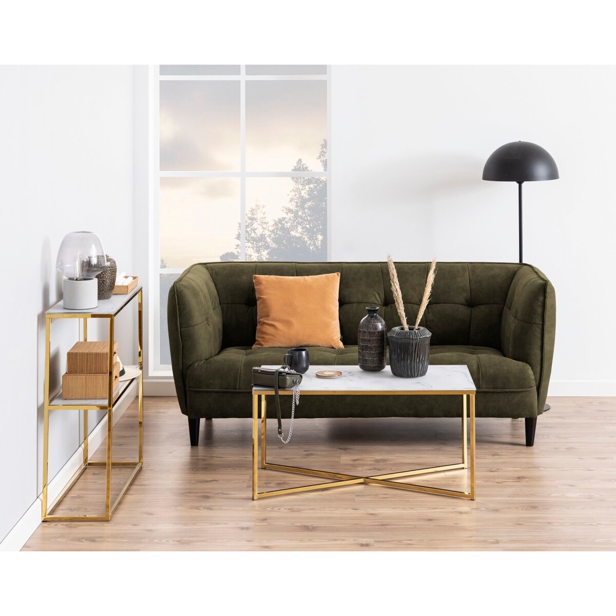 Konsola Alisma biały marmur złota