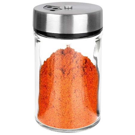 Pojemnik Szklany na Przyprawy z Dozownikiem 100 ml Kuchenny z Sitkiem