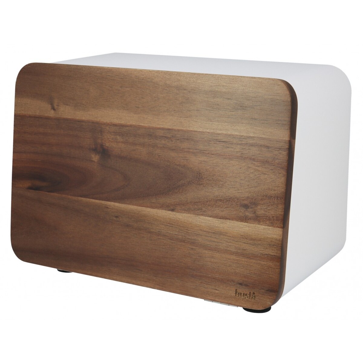 Chlebak ze stali lakierowanej z pokrywą z drewna akacjowego HUSLA