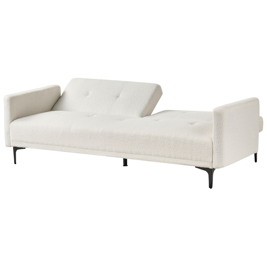 Sofa rozkładana LUCAN Złamana biel Boucle