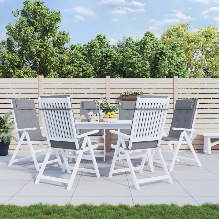 vidaXL Poduszki na krzesła z wysokim oparciem, 6 szt., szare, Oxford