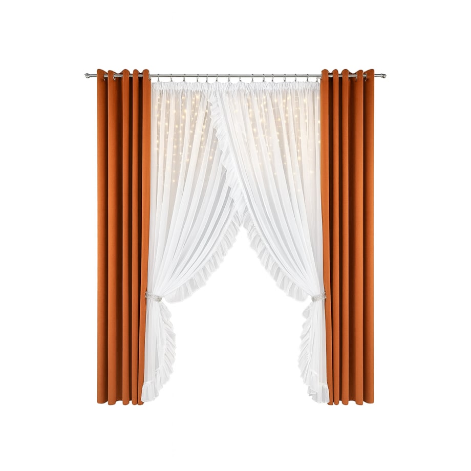 firana z falbanką | szyfon | zakładana na taśmie marszczącej | 400x270 | biała